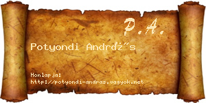 Potyondi András névjegykártya